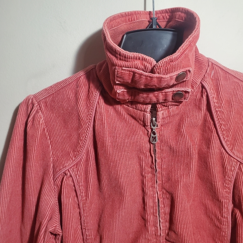 MOSSIMO SUPPLY CO. Corduroy Biker Style Jacket Coat Salmon Color Women's M - EUC - Picture 3 of 10